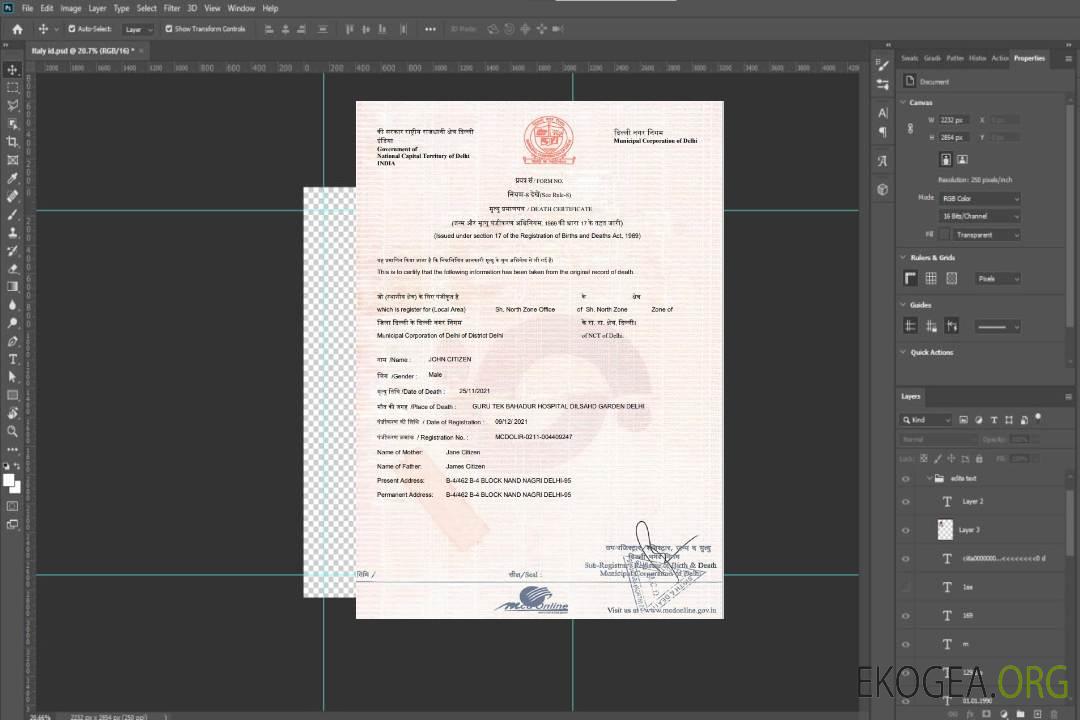 Modèle de certificat de décès en Inde au format Word et PDF template Modèle de certificat de décès en Inde au format Word et PDF template